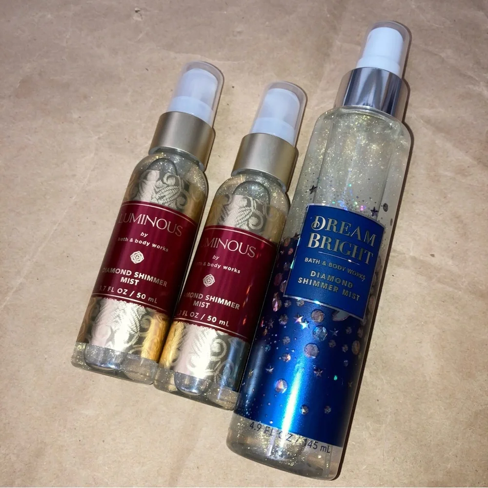 3 x bath body works shimmer mist